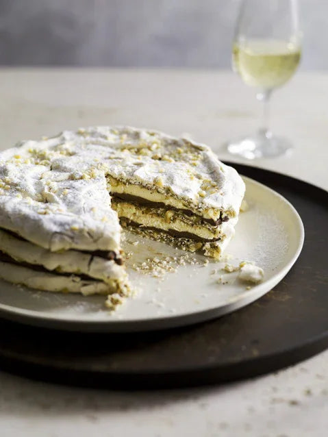 Wattleseed Hazelnut and Chocolate Daquoise with Wattleseed Honey Cream &ndash; Outback Spirit