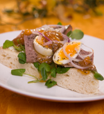 Beef and Watercress Open Sandwich with Mango & Rivermint Relish