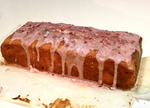 Homemade Butter Cake with Blood Lime Flakes and Finger Lime Icing