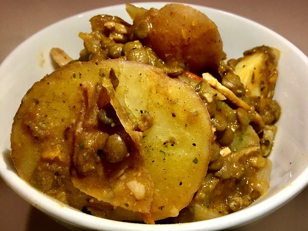 Smokey  Pepperleaf Spiced Lentils with Potato, Pumpkin and Bacon
