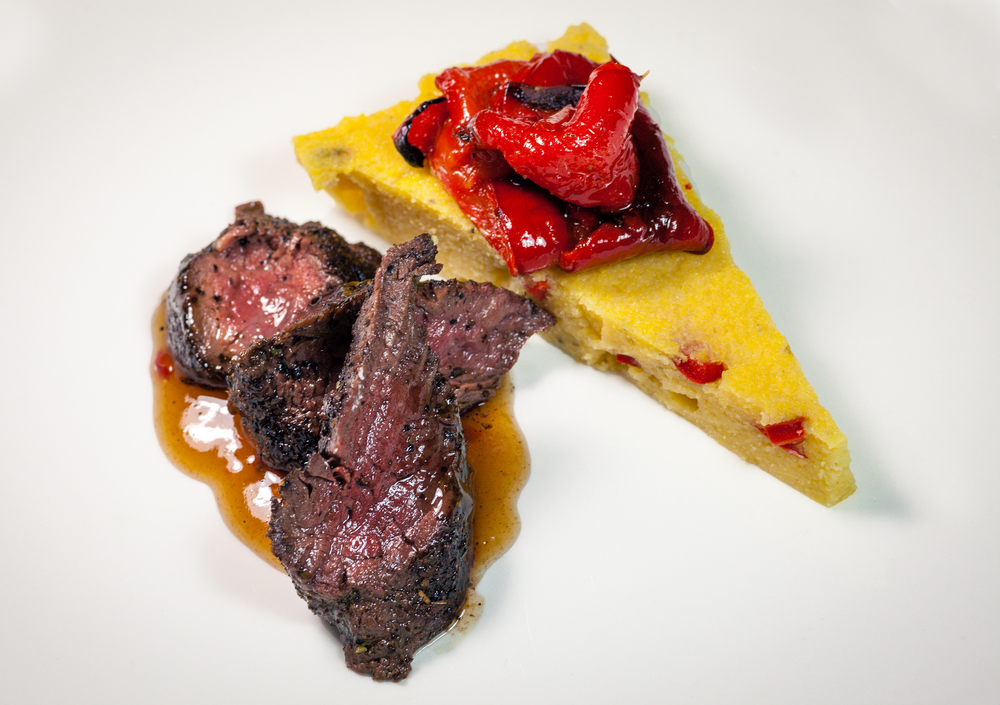 Kangaroo Fillet with Riberry Polenta and Wild Lime Chilli Ginger Sauce