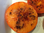 Grilled Persimmons with Honey, Cinnamon and Pepperberry