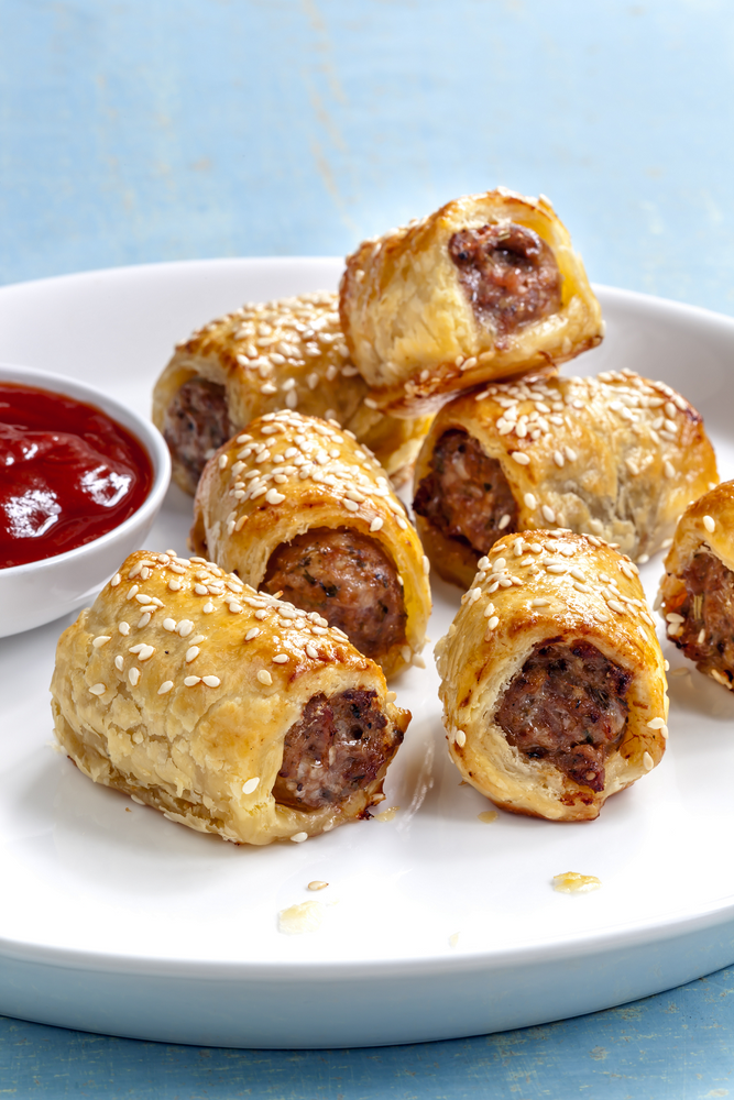 Home Made Sausage Rolls with Rivermint and Outback Tomato Chutney