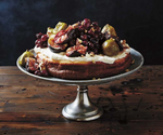 Baked Lemon Aspen Ricotta Cheesecake with Roasted Grapes and Figs