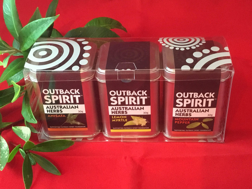 Outback Spirit Christmas Gifts 3 Tins of Pure Herbs -  Gift Pack