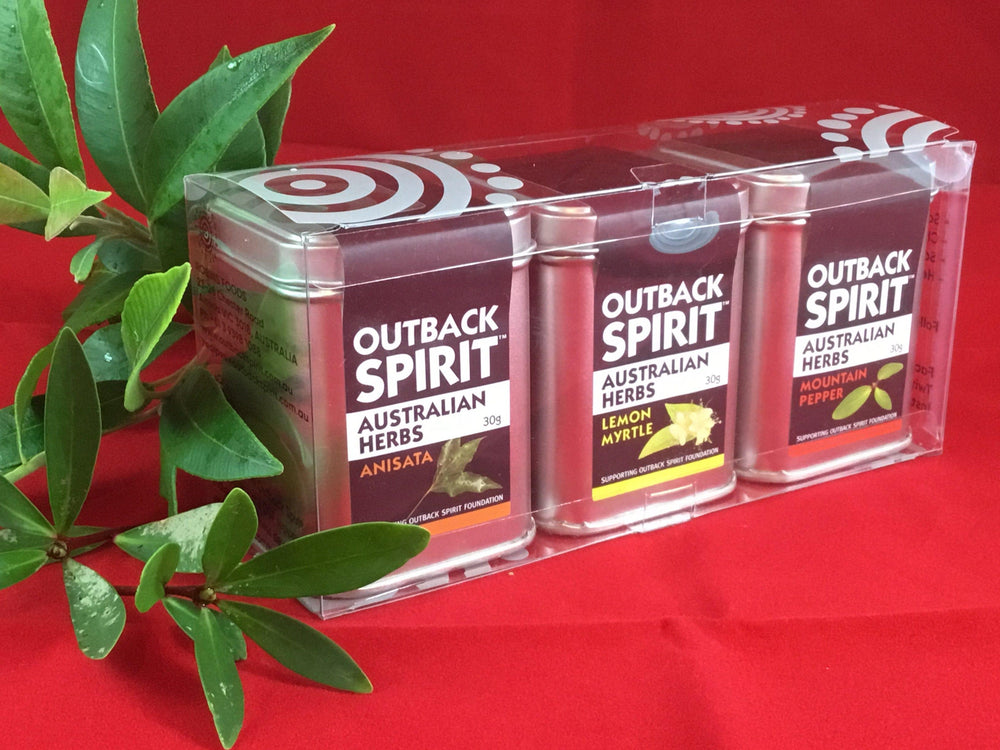 Outback Spirit Christmas Gifts 3 Tins of Pure Herbs -  Gift Pack