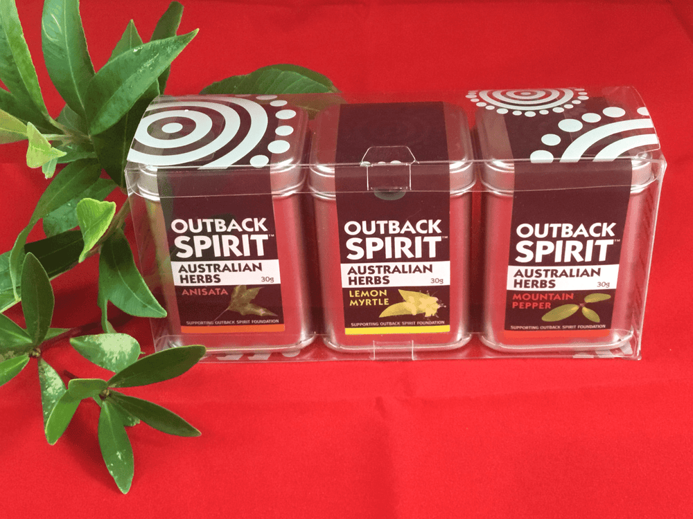 Outback Spirit Herbs and Salts 3 Tins Pure Native Herbs Gift Box