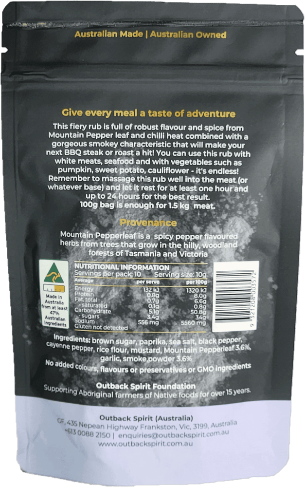 Outback Spirit Spiced Rubs Smokey Pepperleaf Texas Spiced Rub 100g