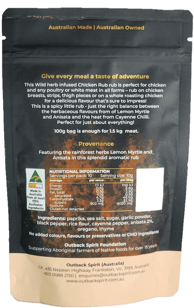 Outback Spirit Spiced Rubs Wild Herb Chicken Spiced Rub 100g