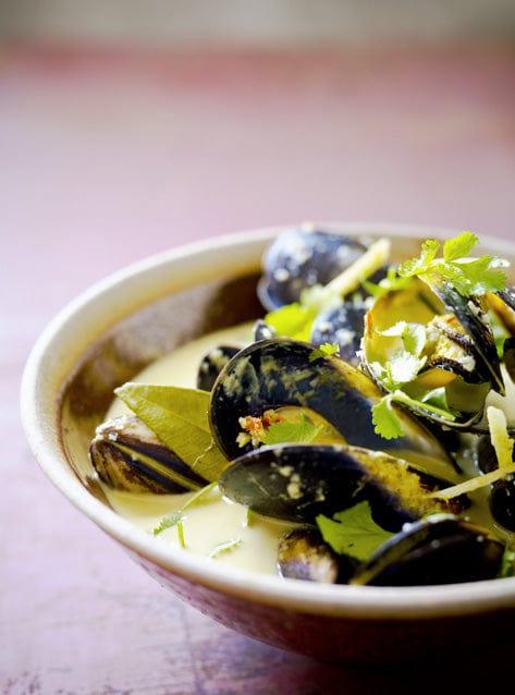 Mussells in a Chilli Cocont Lemon Myrtle broth